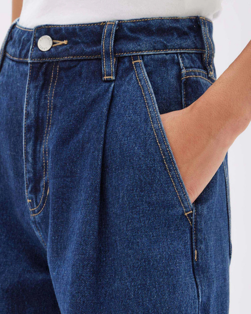 Slack Pleat Wide Leg Jean Heritage Blue