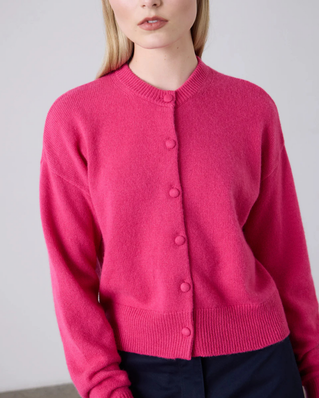 Boxy Cashmere Cardigan Elsa Pink