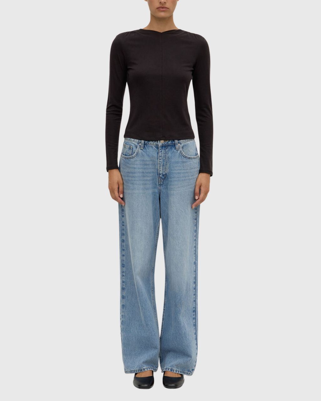 Margot Jersey Long Sleeve Top Black
