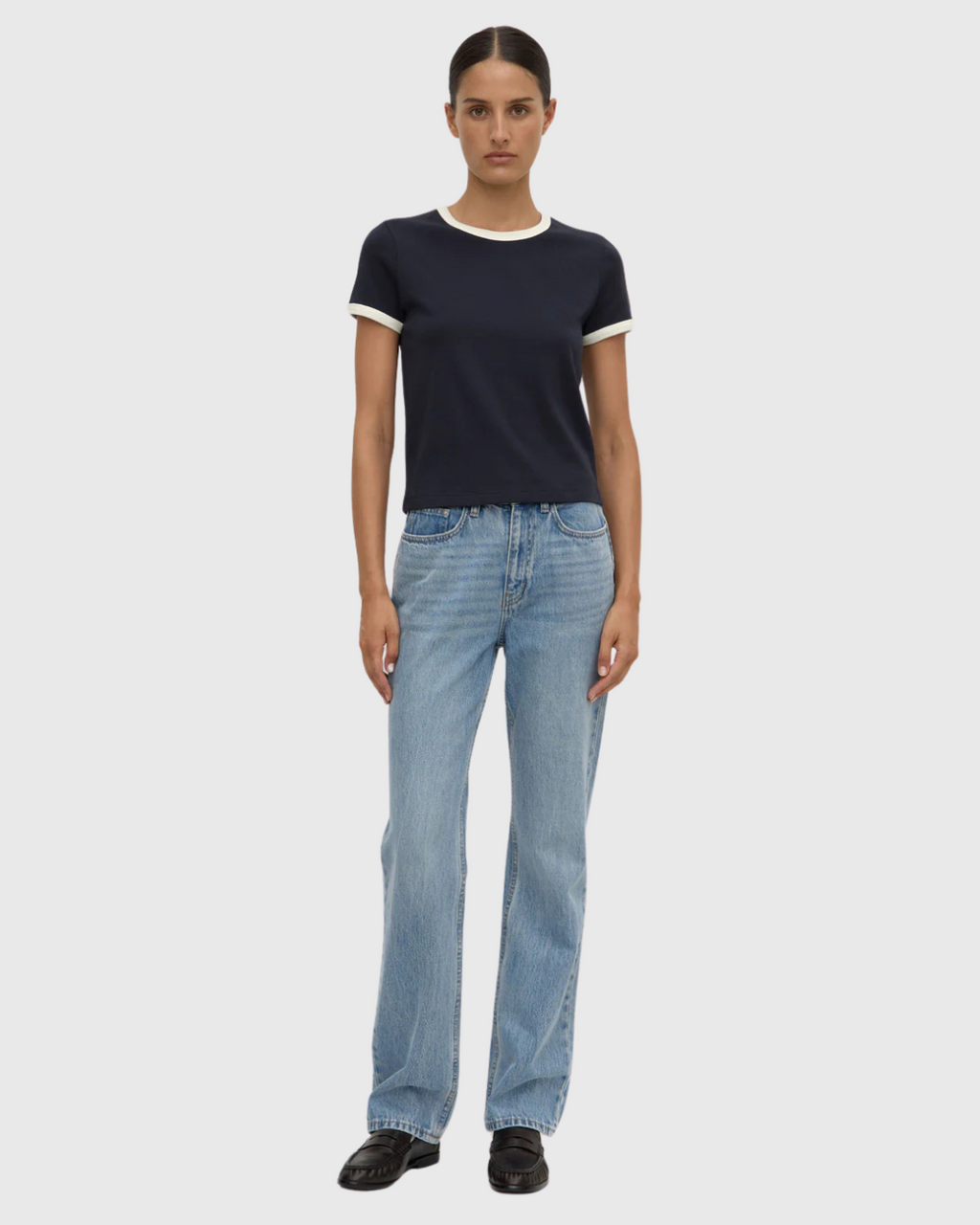 Elise Ringer SS Tee True Navy/Cream