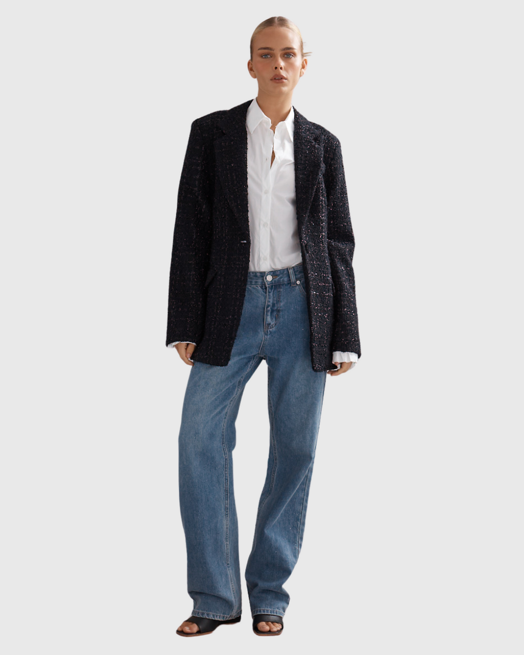 Felix Blazer Black Tweed