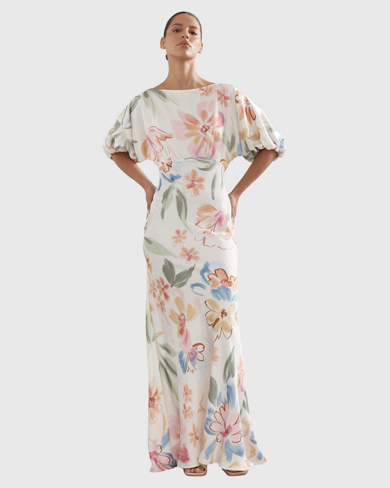 Florence Gown Tea Party - Floral Satin