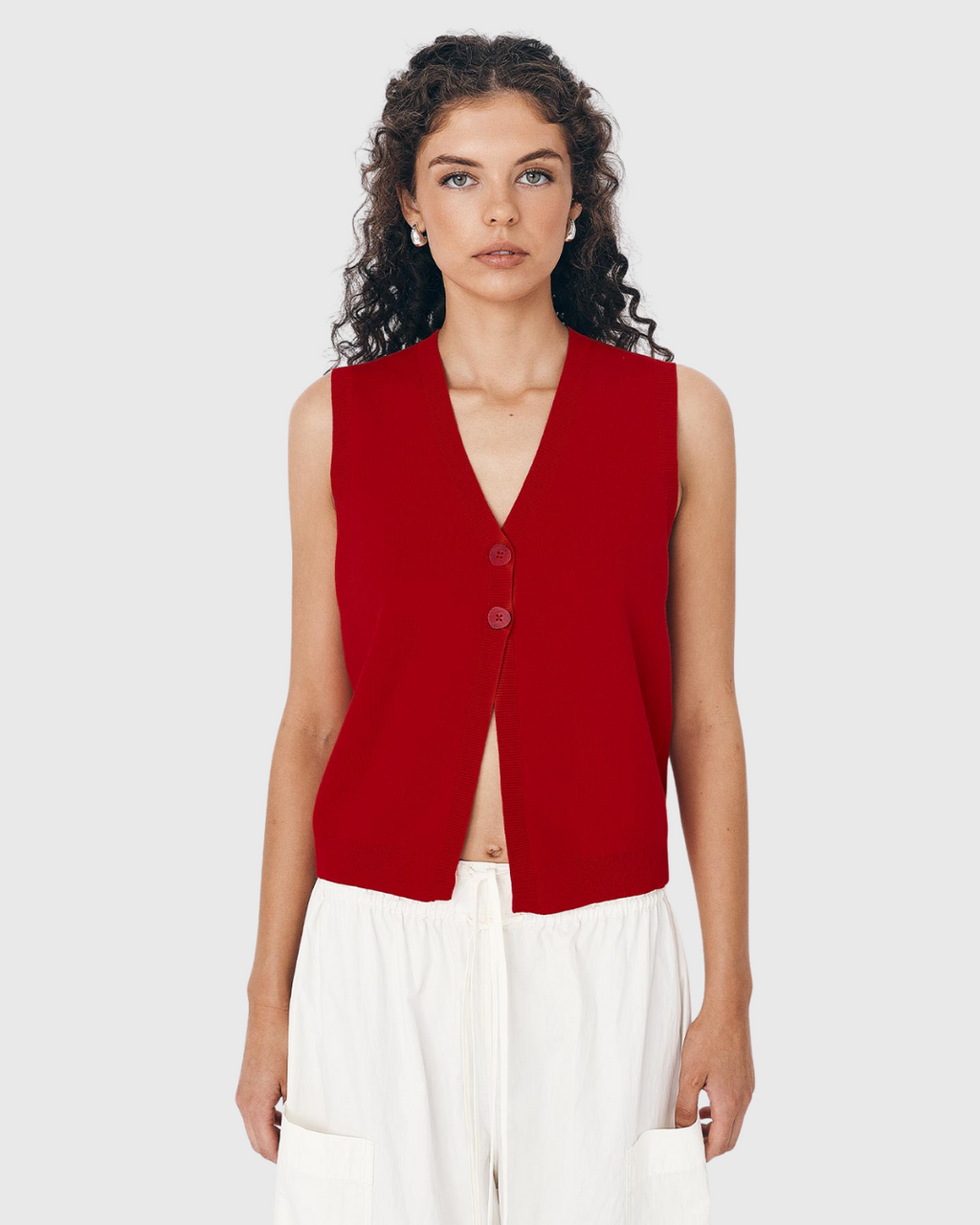 Goldie Knit Vest Candy Red