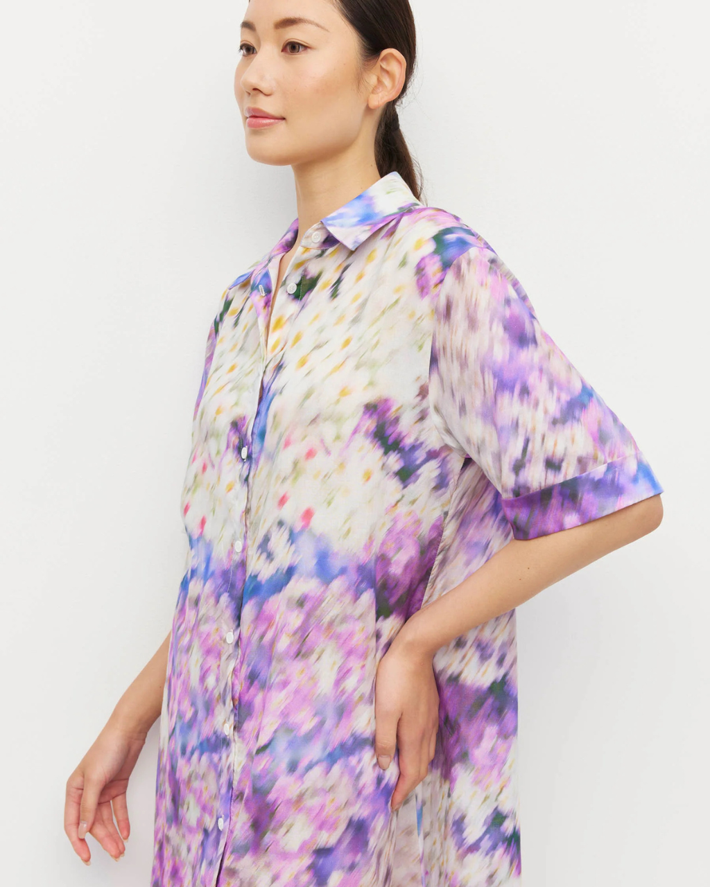 Isle Shirt Dress (Lavender Mist Cotton) Aster