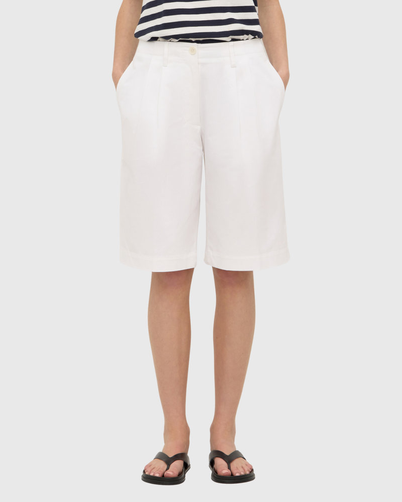 Ellen Cotton Twill Short Vintage White