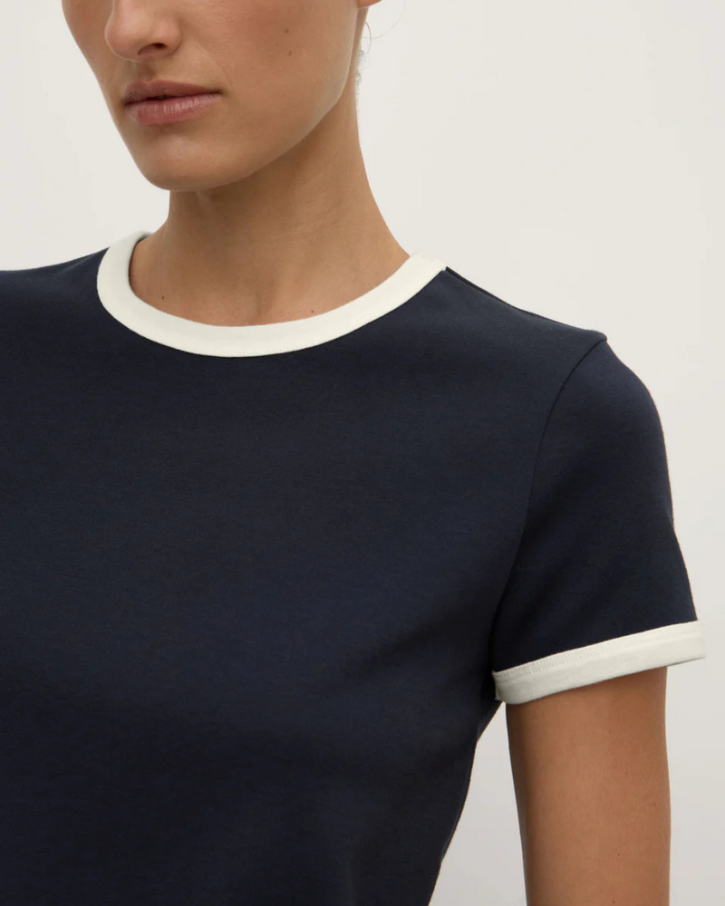 Elise Ringer SS Tee True Navy/Cream