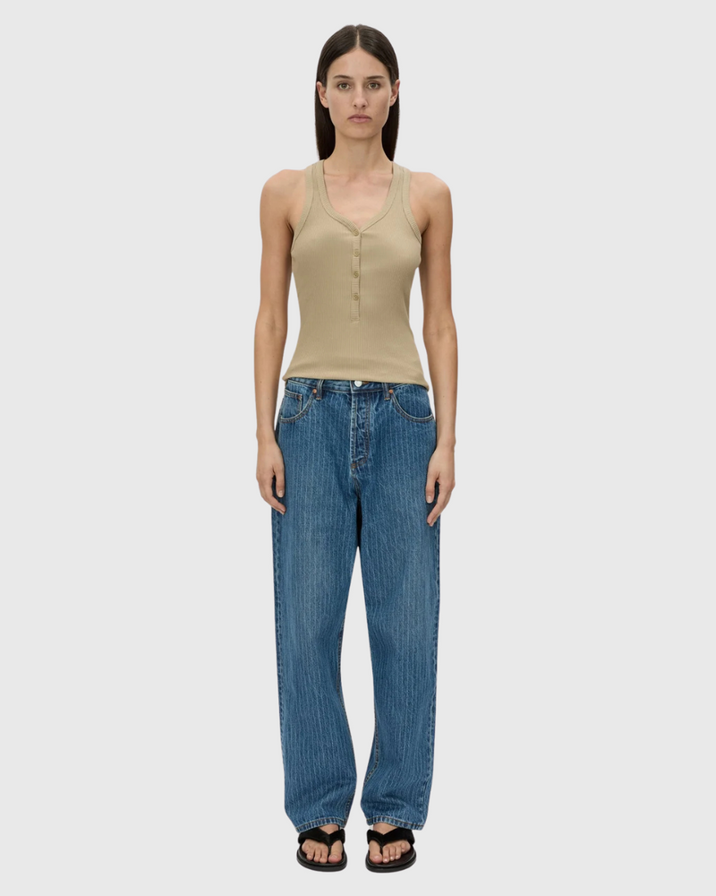 Nora Button Down Tank Sepia