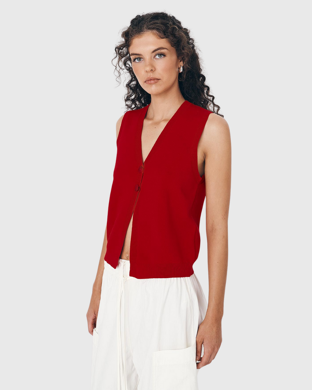 Goldie Knit Vest Candy Red