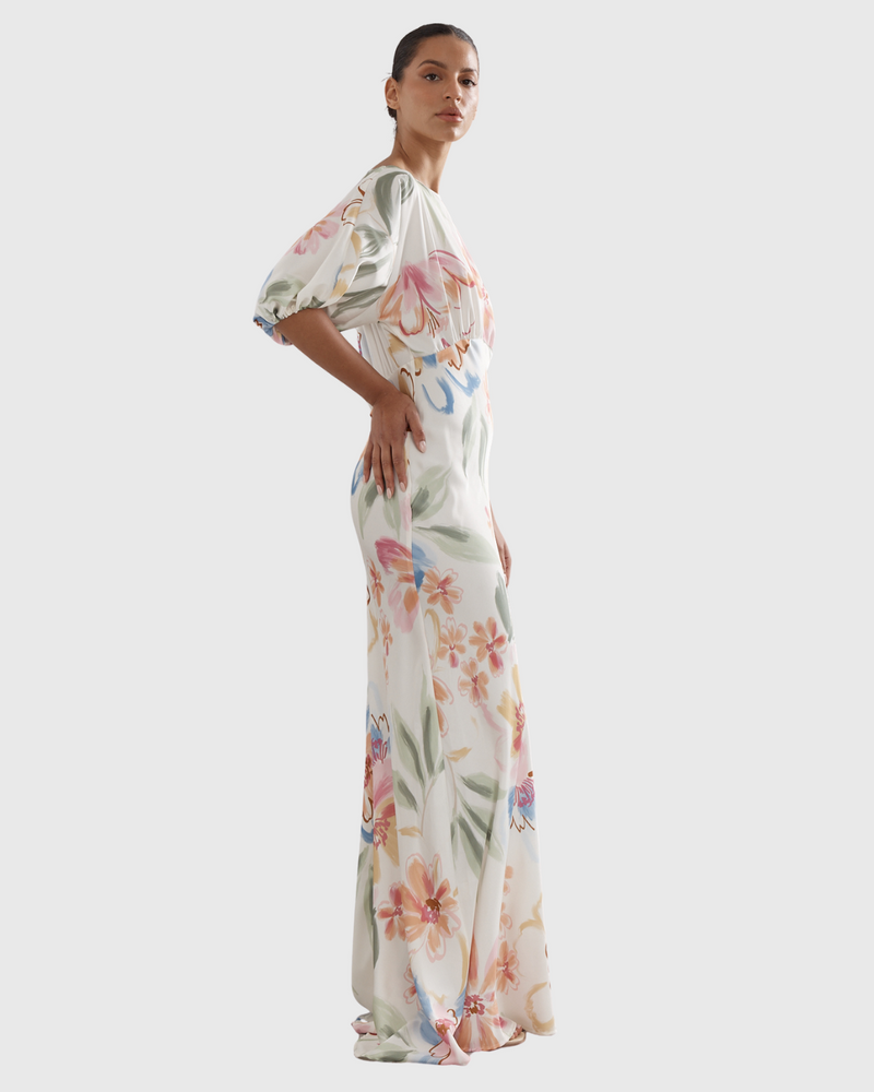Florence Gown Tea Party - Floral Satin