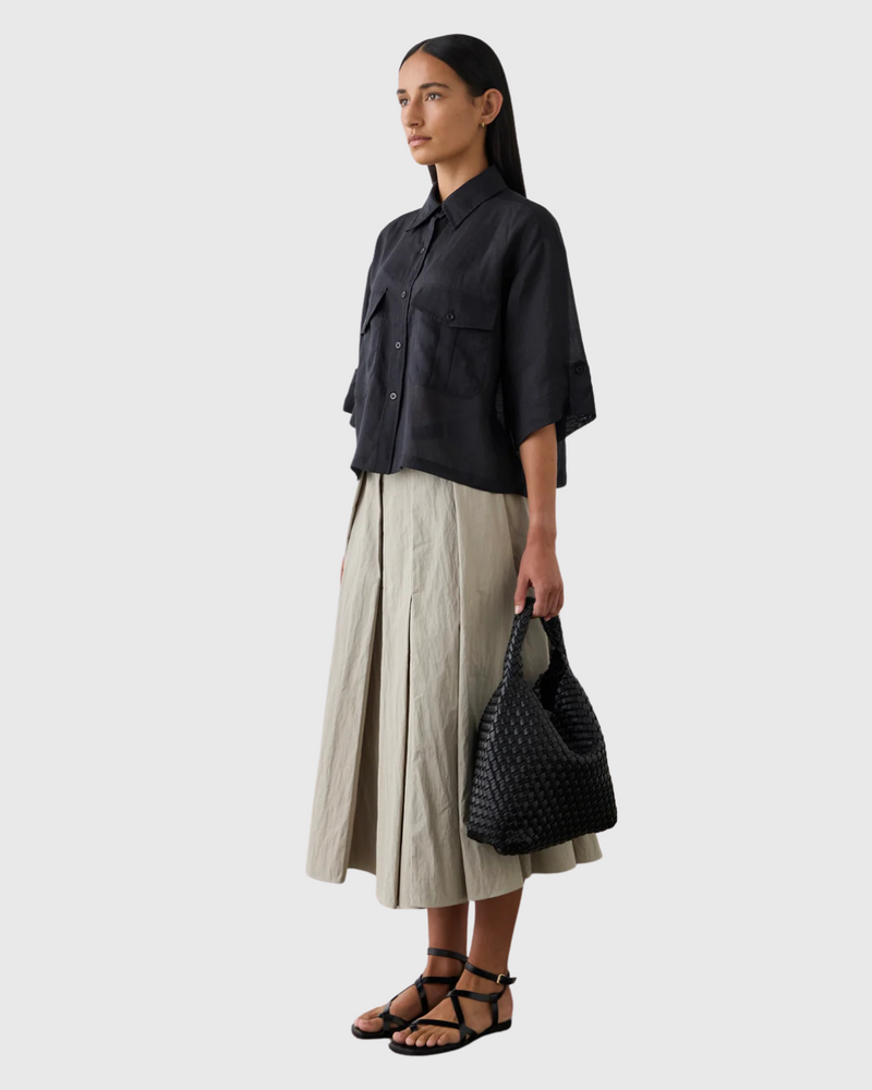 Full Pleated Skirt Pale Sage