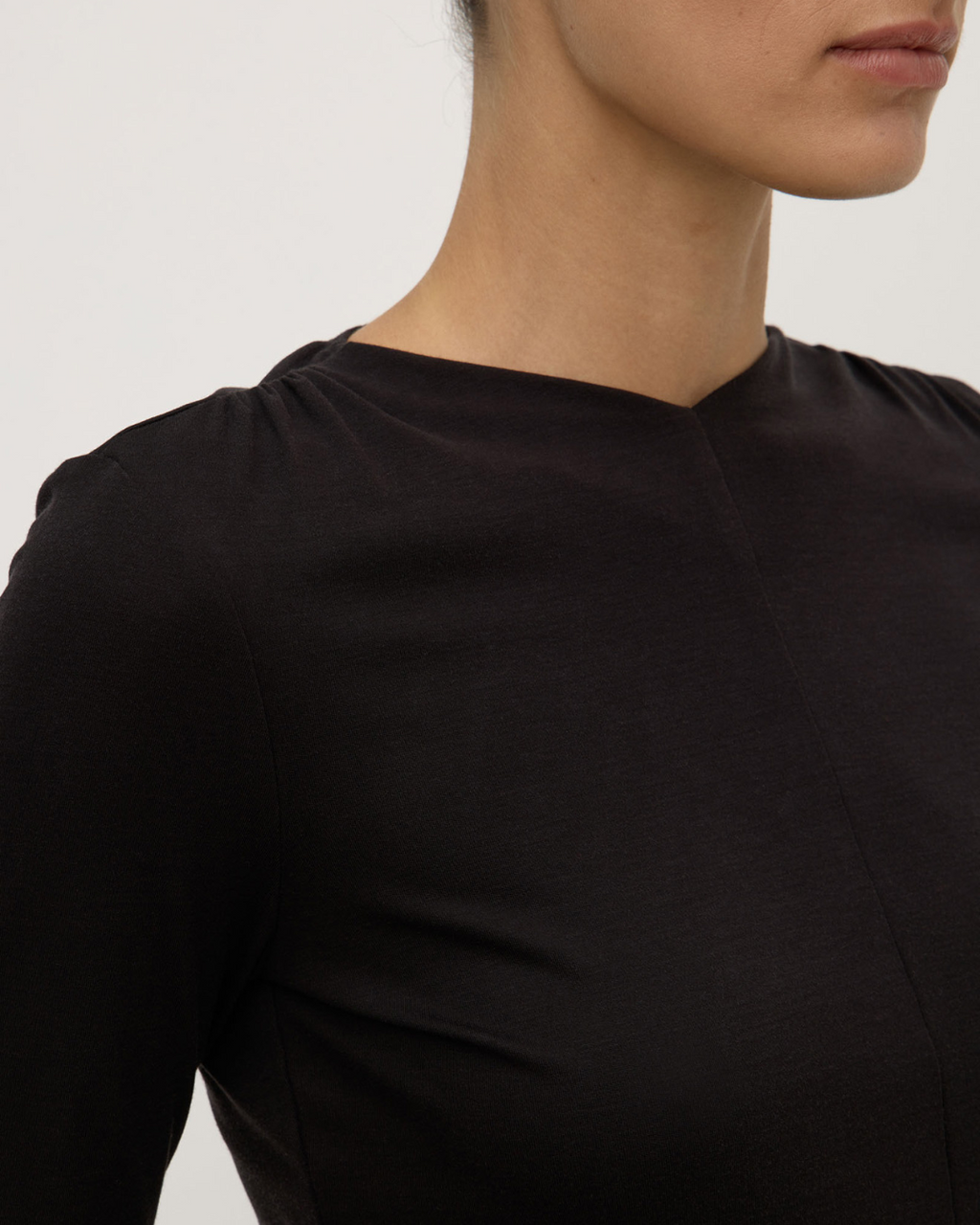 Margot Jersey Long Sleeve Top Black
