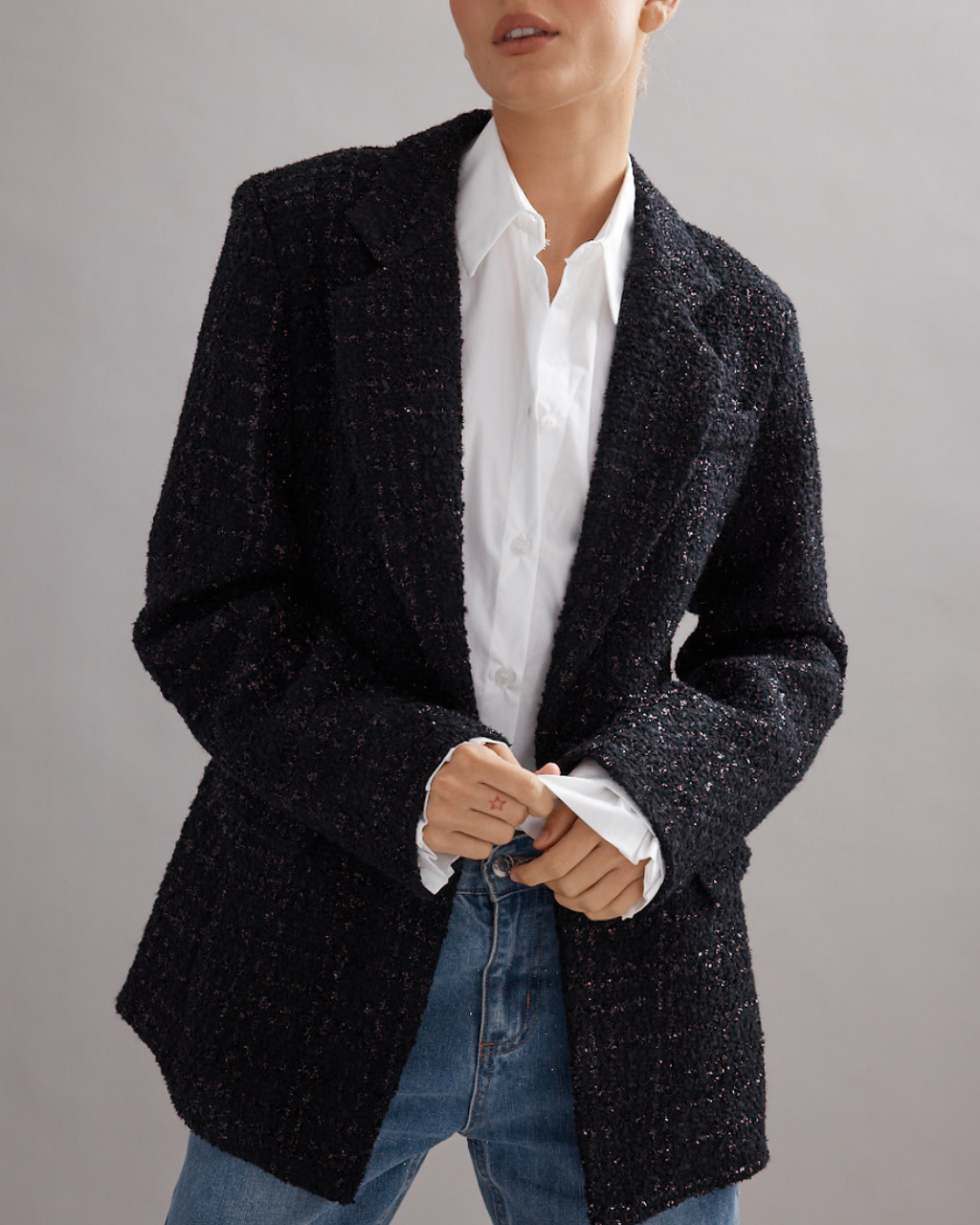 Felix Blazer Black Tweed