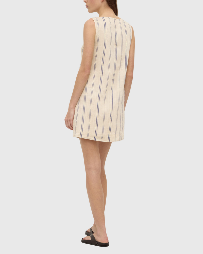 Ulani Stripe Mini Dress Cream/Blue
