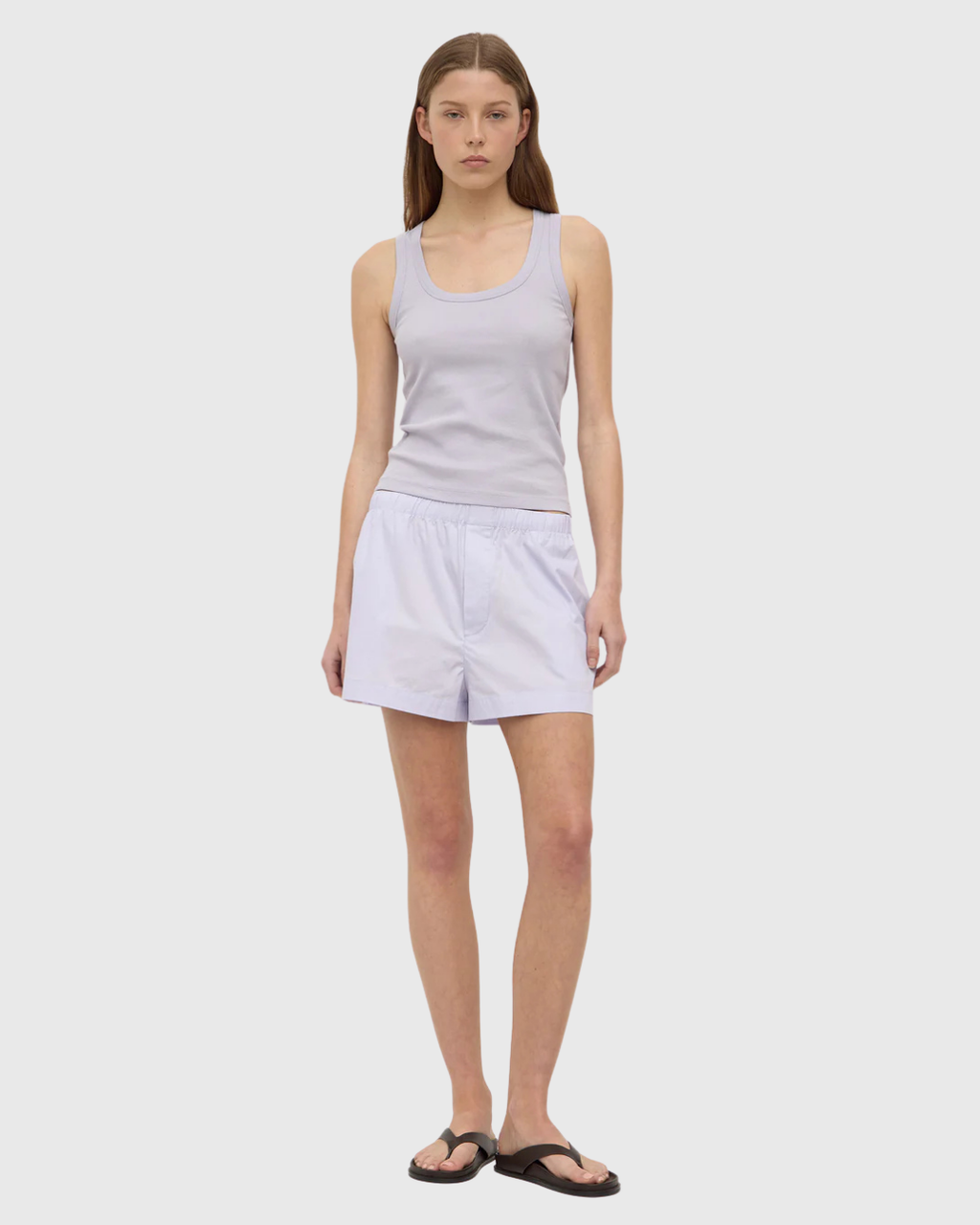 Robyn Scoop Neck Rib Tank Lilac