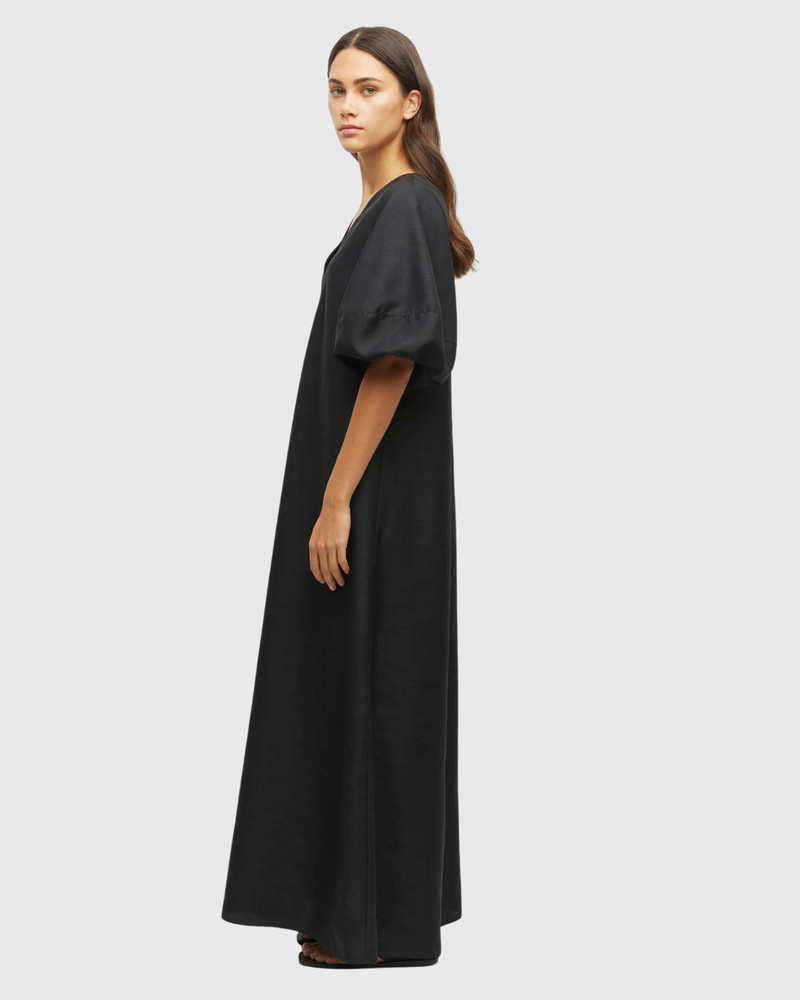 Piper Dress (Light Dupion) Black