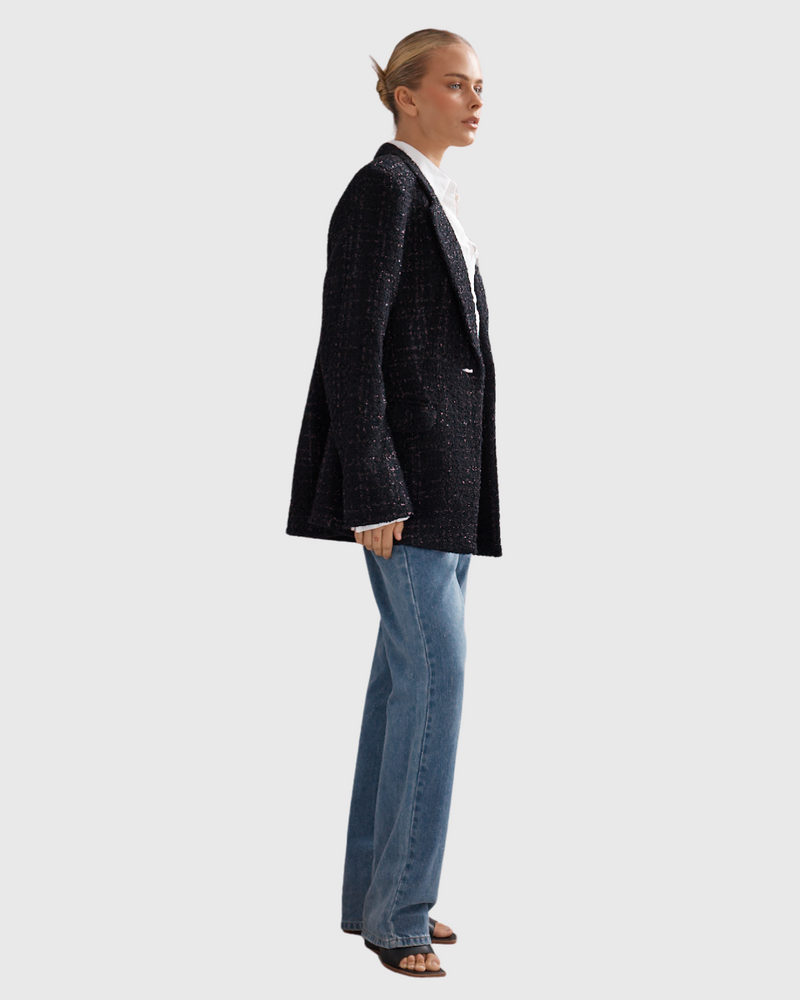 Felix Blazer Black Tweed
