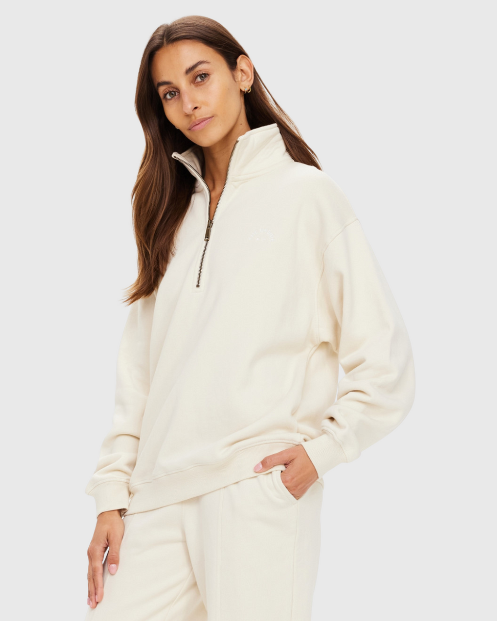 Hamilton Wren Half Zip Sweater Cream