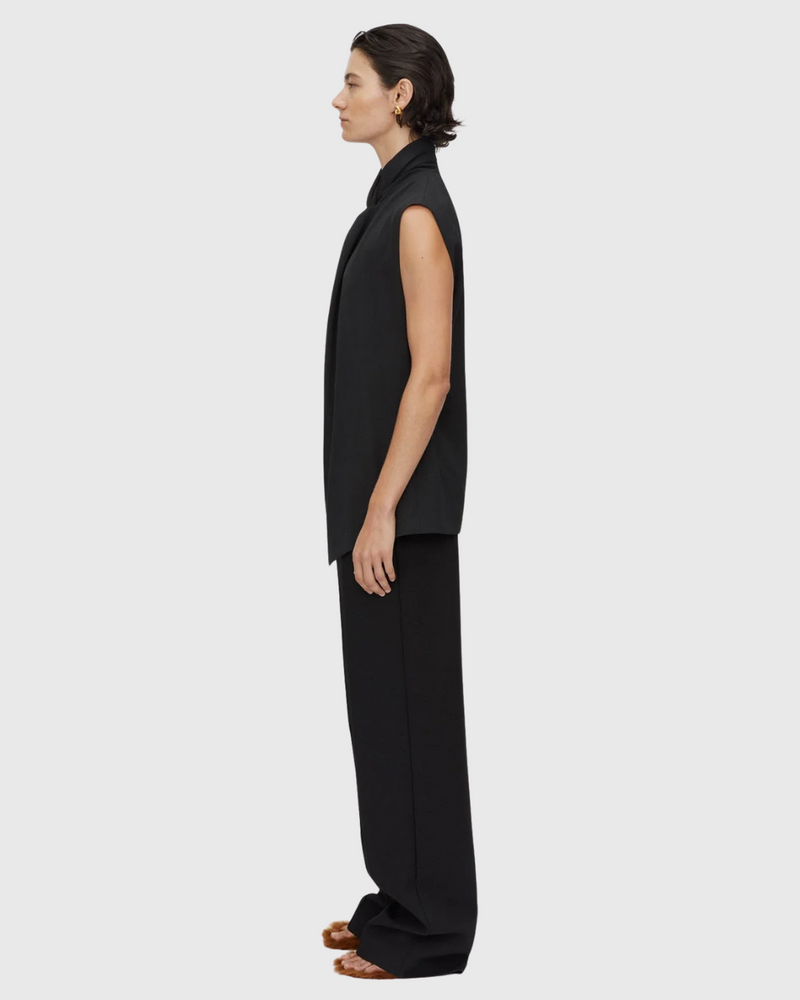Oriole Twist Neck Top Black
