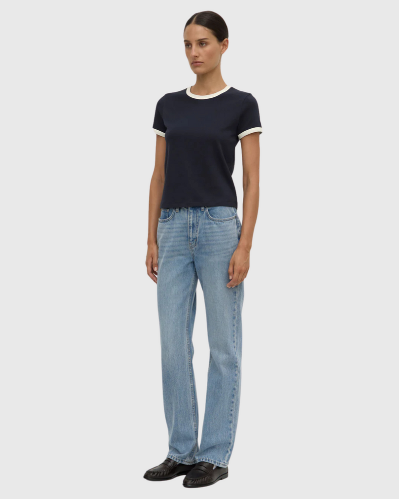 Elise Ringer SS Tee True Navy/Cream