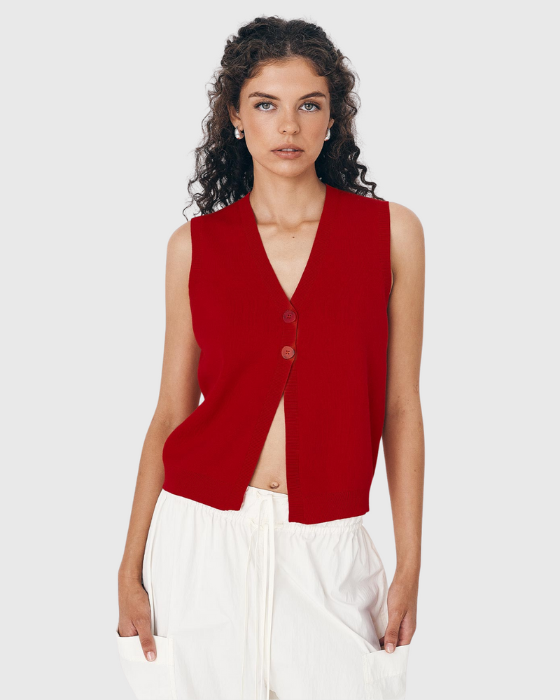 Goldie Knit Vest Candy Red