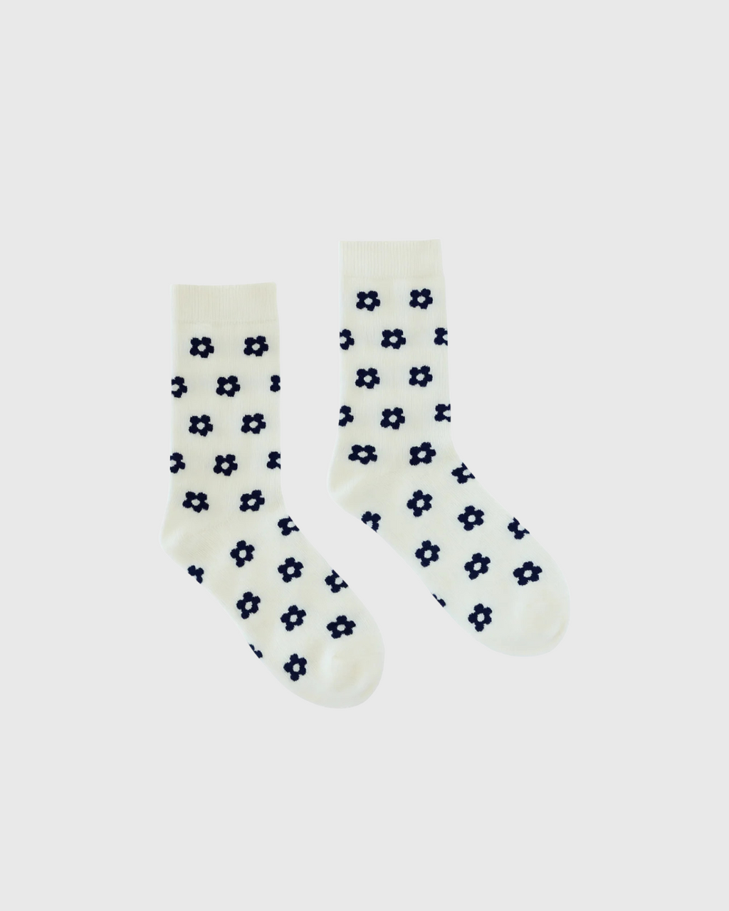 Petal Socks Cream/Ink