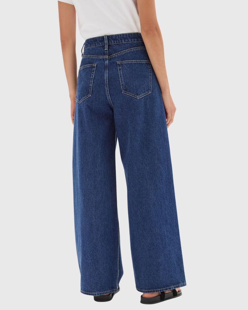 Slack Pleat Wide Leg Jean Heritage Blue