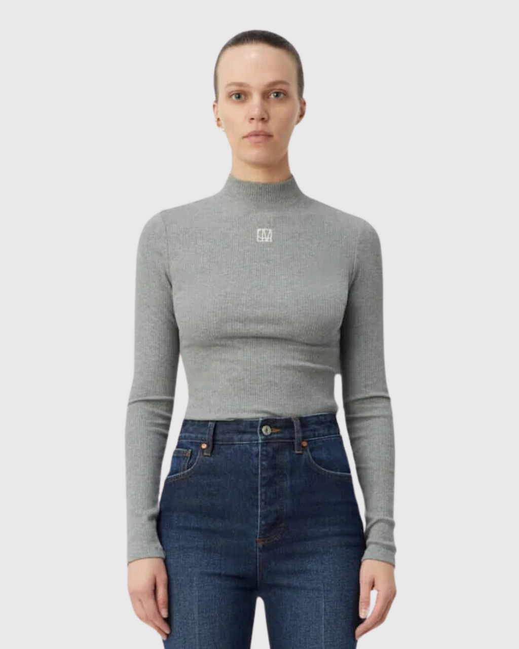 Nora Rib Long Sleeve Grey Marle