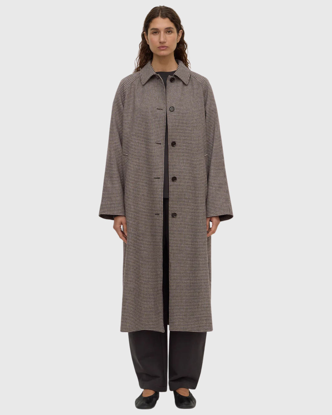 Solana Wool Coat Brown Black Check – BAZAAR BOUTIQUE